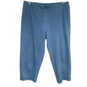 Pure‎ Jill Indigo Slim Crops Womens MP Blue Knit Capri Pants Casual Stretch